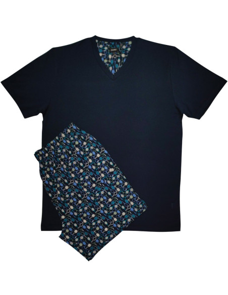 JULIPET PIGIAMA UOMO SCOLLO V MANICA CORTA E PANTALONE CORTO - SAMARATE