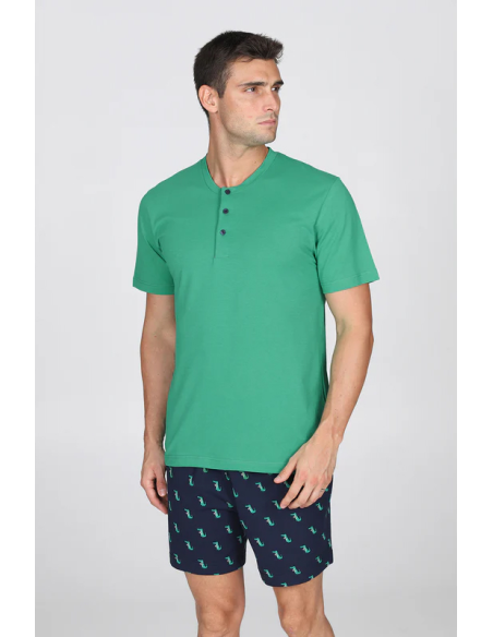 JULIPET PIGIAMA UOMO SERAFINO MANICA CORTA E PANTALONE CORTO - SASSARI