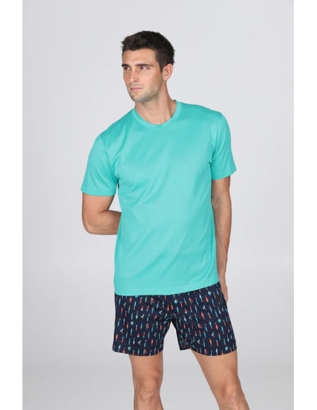 JULIPET PIGIAMA UOMO GIROCOLLO MANICA CORTA E PANTALONE CORTO - SAPRI