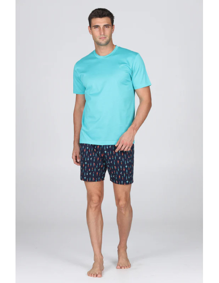 JULIPET PIGIAMA UOMO GIROCOLLO MANICA CORTA E PANTALONE CORTO - SAPRI