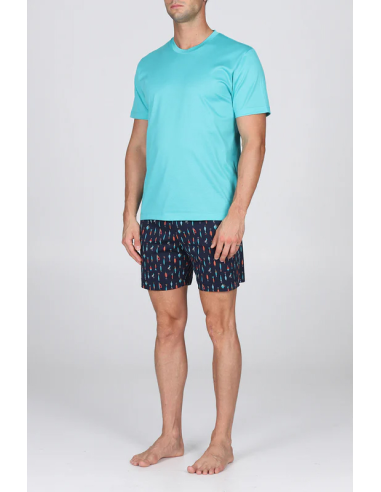 JULIPET PIGIAMA UOMO GIROCOLLO MANICA CORTA E...