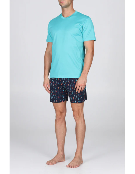 JULIPET PIGIAMA UOMO GIROCOLLO MANICA CORTA E PANTALONE CORTO - SAPRI