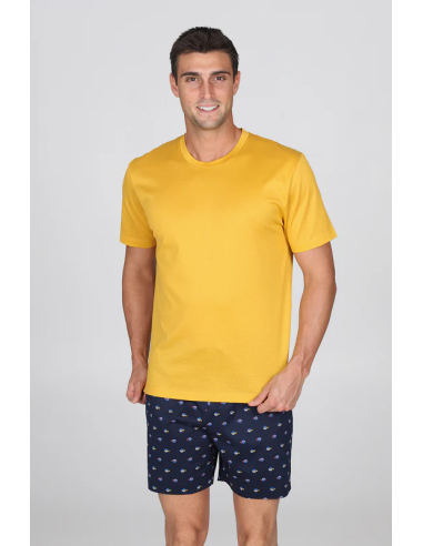 JULIPET PIGIAMA UOMO GIROCOLLO MANICA CORTA E...