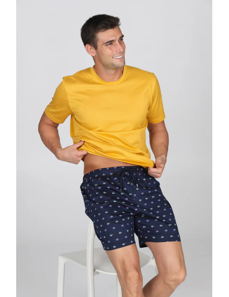 JULIPET PIGIAMA UOMO GIROCOLLO MANICA CORTA E PANTALONE CORTO - SAPRI