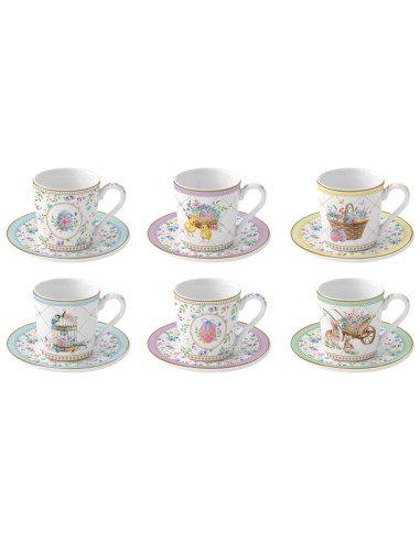 EASY LIFE SET 6 TAZZE CAFFÈ CON PIATTINO 100 ML...