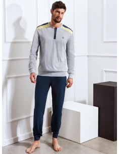 QBO PIGIAMA UOMO SERAFINO MANICA LUNGA E PANTALONE LUNGO