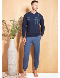 QBO PIGIAMA UOMO SERAFINO MANICA LUNGA E PANTALONE LUNGO