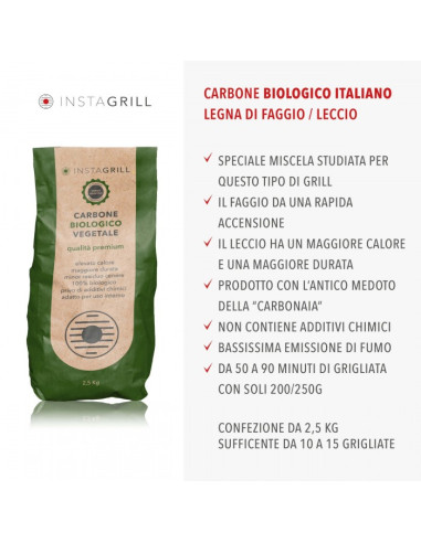 CARBONE BIOLOGICO VEGETALE 2.5KG - INSTAGRILL