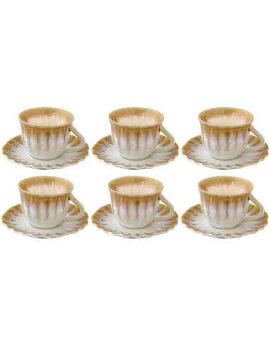 EASY LIFE SET 6 TAZZE CAFFÈ 100 ML CON PIATTINO...