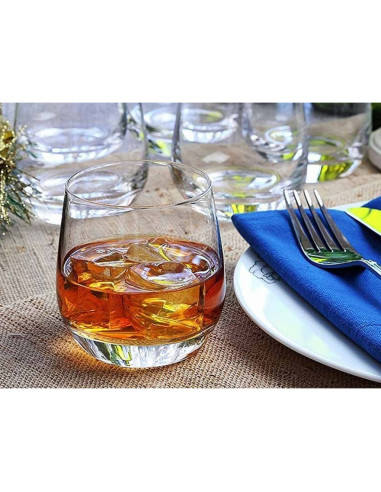 LUCARIS CRYSTAL SET 6 BICCHIERI DOUBLE ROCK -...