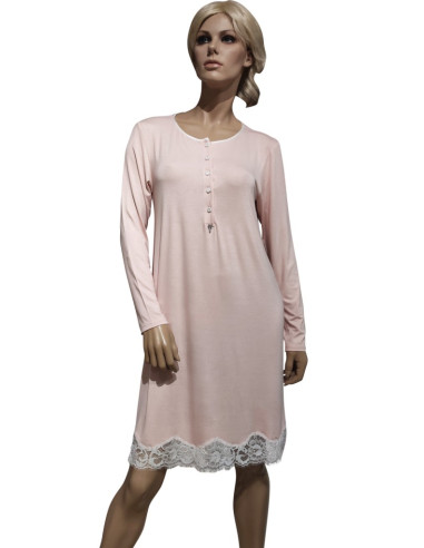 AMADINE CAMICIA DA NOTTE DONNA MANICA LUNGA A...