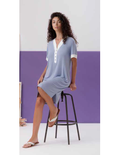 AMADINE CAMICIA DA NOTTE DONNA MEZZA MANICA A SERAFINO IN...