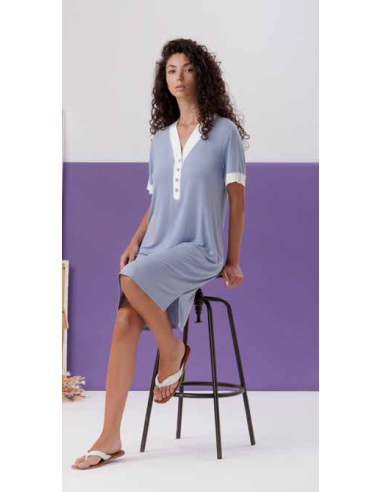 AMADINE CAMICIA DA NOTTE DONNA MEZZA MANICA A...