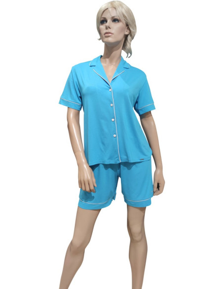 AMADINE PIGIAMA DONNA APERTO MANICA CORTA E PANTALONE CORTO