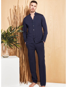 QBO PIGIAMA UOMO APERTO MANICA LUNGA E PANTALONE LUNGO