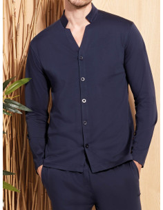 QBO PIGIAMA UOMO APERTO MANICA LUNGA E PANTALONE LUNGO 2