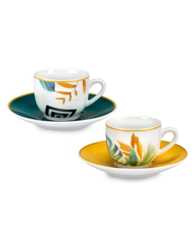 FADE SET 6 TAZZE CAFFÈ 100 ML CON PIATTINO - PALM