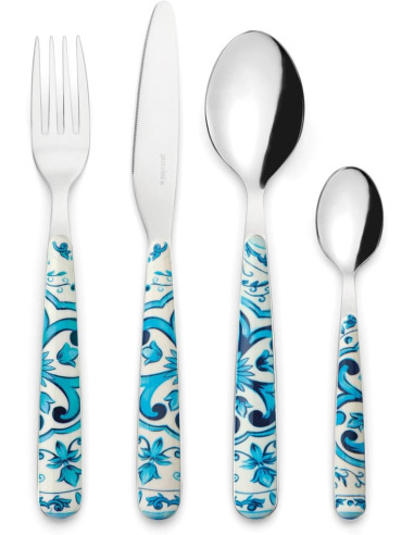 GUZZINI SERVIZIO POSATE 24 PEZZI IN ACCIAO INOX...