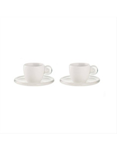 GUZZINI SET 2 TAZZINE CAFFE' C/PIATTINO - GOCCE