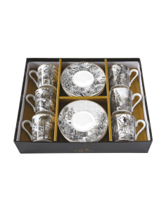 EASY LIFE SET 6 TAZZE CAFFÈ CON PIATTINO 100 ML - RETRO...