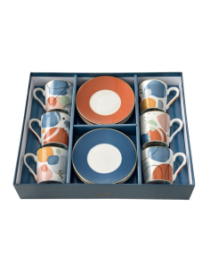 EASY LIFE SET 6 TAZZE CAFFÈ CON PIATTINO 100 ML - SHAPES