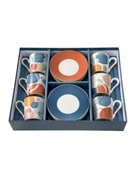 EASY LIFE SET 6 TAZZE CAFFÈ CON PIATTINO 100 ML - SHAPES