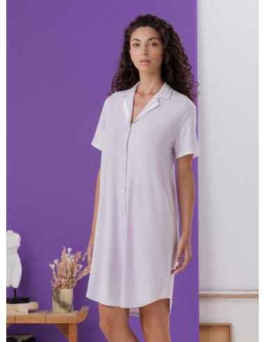 AMADINE CAMICIA DA NOTTE CLINCA DONNA A MEZZA...