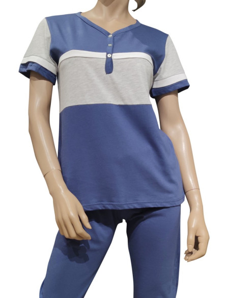 MANAM PIGIAMA DONNA SERAFINO, MEZZA MANICA E PANTALONE