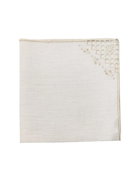 BELLAVIA TOVAGLIETTA DA THE 90 X 90 CM IN LINO CON TOVAGLIOLI