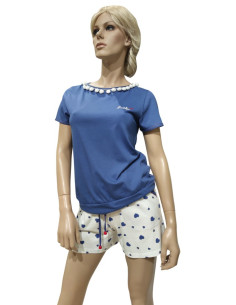 AMADINE PIGIAMA DONNA GIROGOLA, MEZZA MANICA E PANTALONCINO