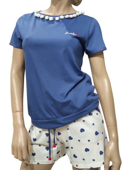 AMADINE PIGIAMA DONNA GIROGOLA, MEZZA MANICA E PANTALONCINO