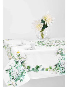 ANNAMARIA TOVAGLIA RETTANGOLARE STAMPATA IN COTONE - GIADA