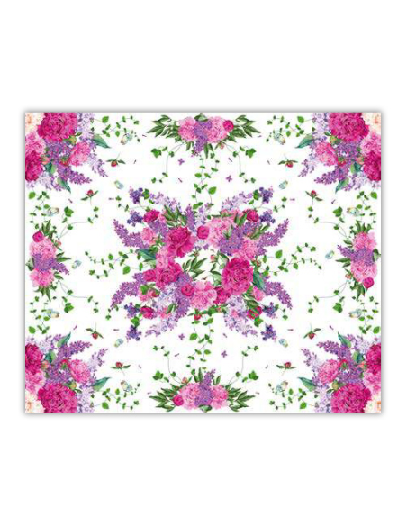 ANNAMARIA TOVAGLIA RETTANGOLARE STAMPATA IN COTONE - PEONIE