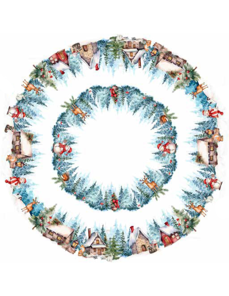 ANNAMARIA TOVAGLIA ROTONDA Ø 180 CM IN COTONE - MAGIA DEL NATALE