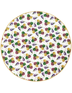 ANNAMARIA TOVAGLIA TONDA Ø 180 CM IN COTONE - VERDURE IN...