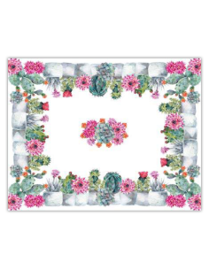 ANNAMRAIA TOVAGLIETTA 100 X 100 CM IN COTONE - PIANTE GRASSE 2