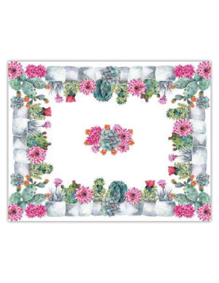 ANNAMRAIA TOVAGLIETTA 100 X 100 CM IN COTONE - PIANTE GRASSE