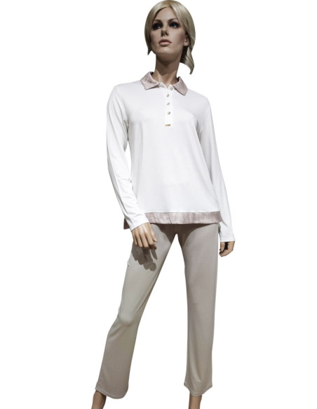 AMADINE PIGIAMA DONNA SERAFINO, MANICA LUNGA E PANTALONE