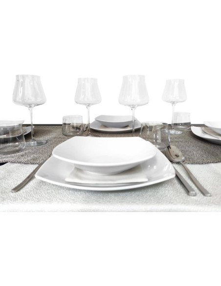 WEISSESTAL SERVIZIO PIATTI QUADRATI GIORNALIERI 18 PEZZI - VENUS BIANCO