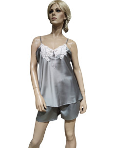 AMADINE BABY DOLL SPALLA STRETTA E PANTALONCINO IN RASO