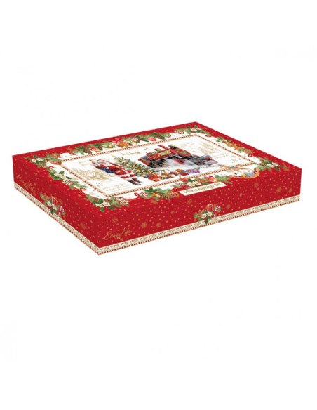 EASY LIFE SET APERITIVO 3 CIOTOLINE SU VASSOIO 36X16 CM - CHRISTMAS MEMORIES