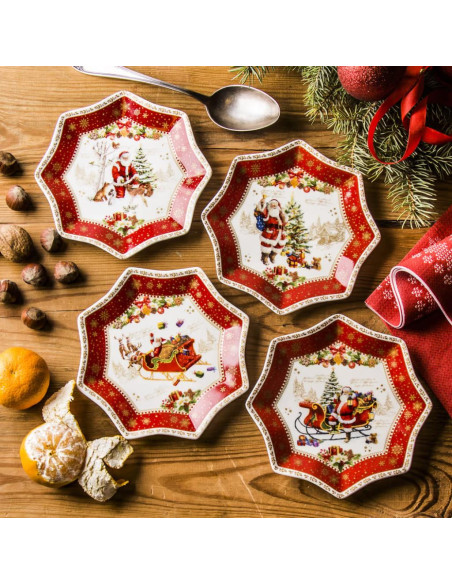 EASY LIFE SET 4 PIATTINI DESSERT 16 CM - CHRISTMAS MEMORIES