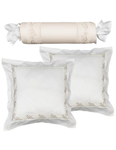 DAVID SET 3 CUSCINI ARREDO IN RASO DI COTONE