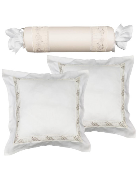 DAVID SET 3 CUSCINI ARREDO IN RASO DI COTONE