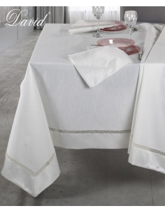 DAVID TOVAGLIA RETTANGOLARE DA 12 IN RASO CON TOVAGLIOLI...