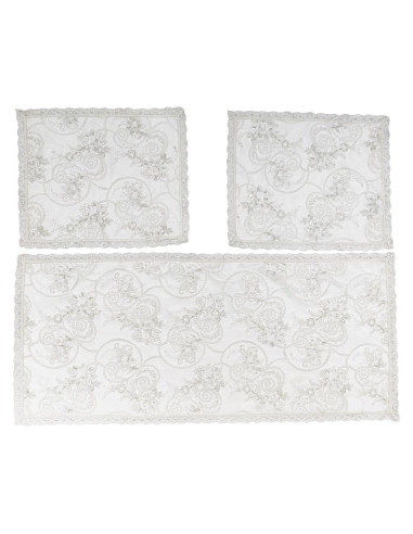 DAVID TRIS CENTRINI IN PIZZO DI TULLE RICAMATO