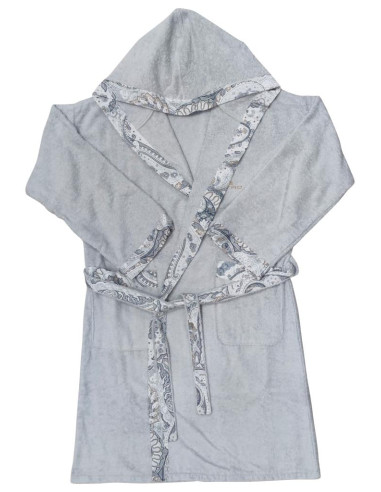 ETRO ACCAPPATOIO CON CAPPUCCIO CON BANDA IN RASO