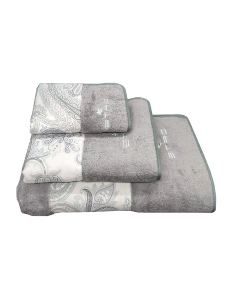 ETRO COMPLETO BAGNO 6 PEZZI IN SPUGNA DI COTONE CON BANDA IN RASO