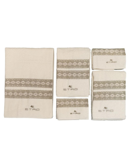 ETRO COMPLETO BAGNO 6 PEZZI IN SPUGNA DI COTONE RICAMATA