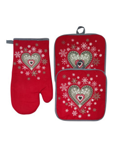 FAYE SAS SET 2 PRESINE + 1 GUANTO DA CUCINA NATALE